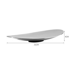Stainless Steel Shaped Fruit Plate (Option: Silver Mirror Oval Fruit Plate)