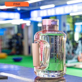 Fashion Simple Large Capacity Portable Bottle Cup (Option: Pink-1500ml)