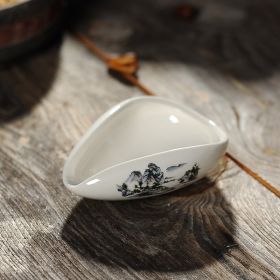 Ceramic Blue And White Porcelain Tea Appreciation Kung Fu Tea Set (Option: Green Landscape)